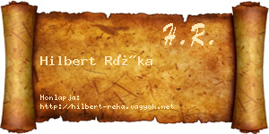 Hilbert Réka névjegykártya